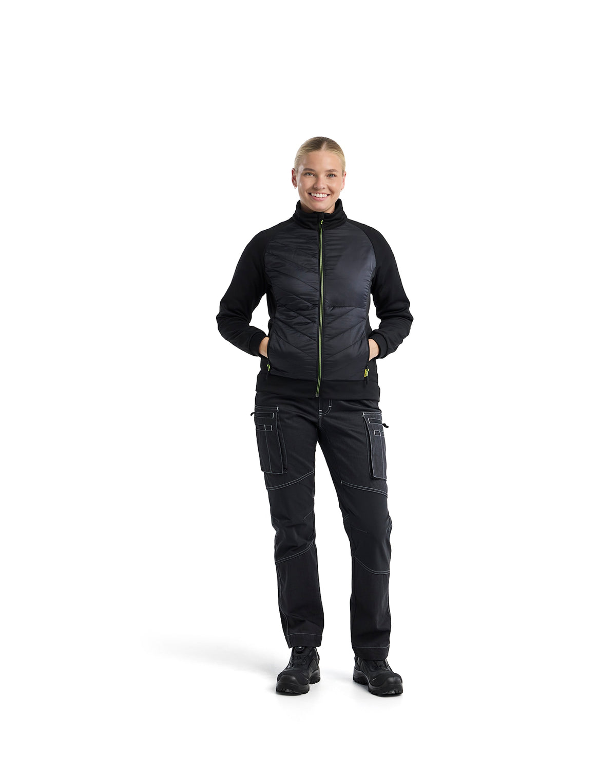 Blåkläder Damen 3419 Hybrid Sweater – schwarz/gelb