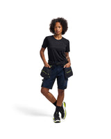 Blåkläder Damen 7175 Arbeitsshorts Striker – dunkelmarine/gelb