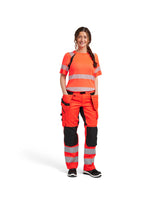 Blåkläder Damen 7163 Warnschutz Handwerkerhose – rot/schwarz