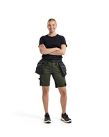 Blåkläder Damen 7175 Arbeitsshorts Striker – waldgrün/schwarz