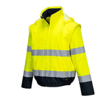 Portwest 2in1 C464 Essential Warnschutzwinterjacke – gelb/marine