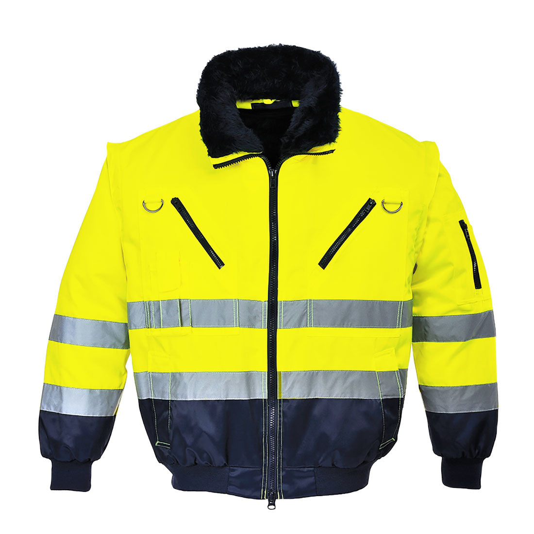 Portwest PJ50 Warnschutz Pilotenjacke 3in1 – gelb/marine