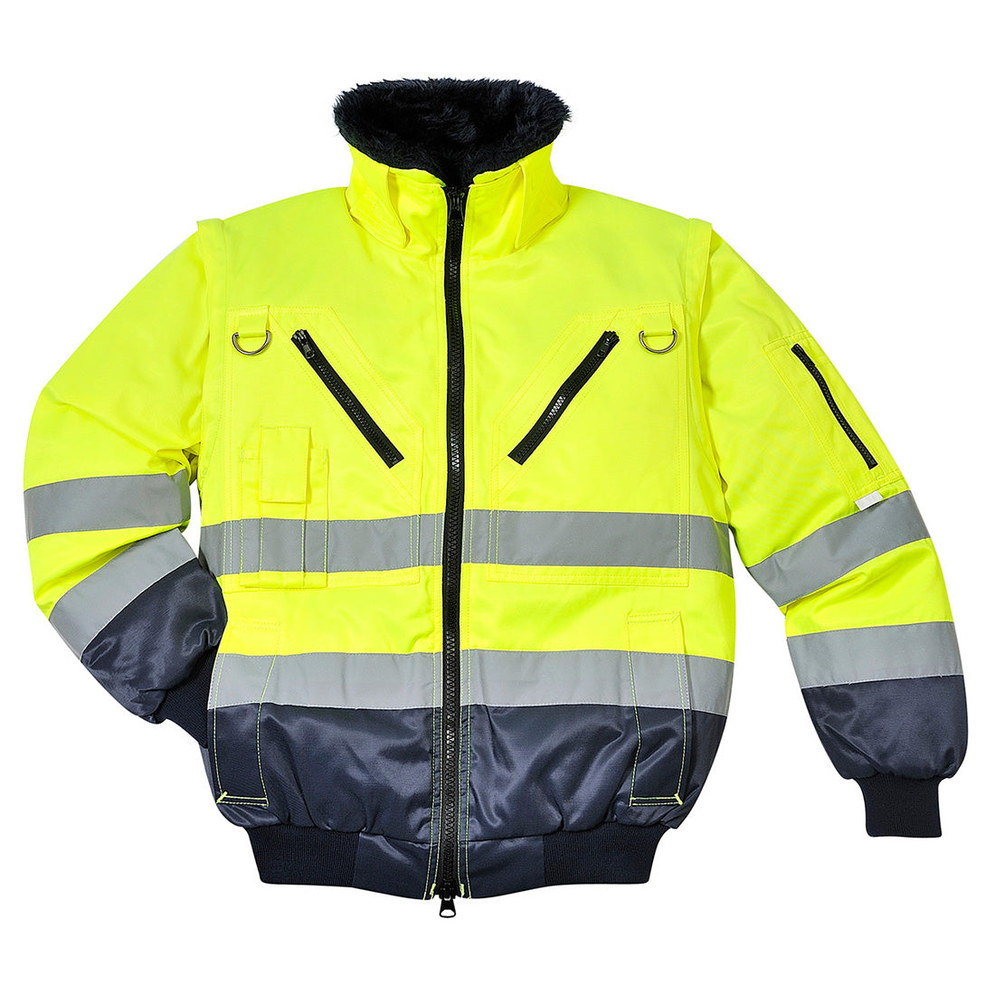 Portwest PJ50 Warnschutz Pilotenjacke 3in1 – gelb/marine