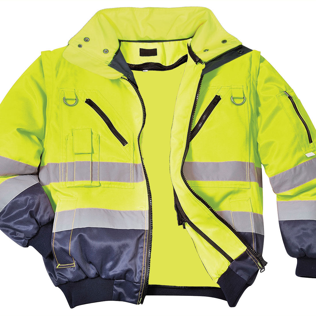 Portwest PJ50 Warnschutz Pilotenjacke 3in1 – gelb/marine