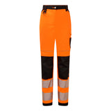 Portwest Damen PW385 Warnschutz Stretch-Bundhose – orange/schwarz