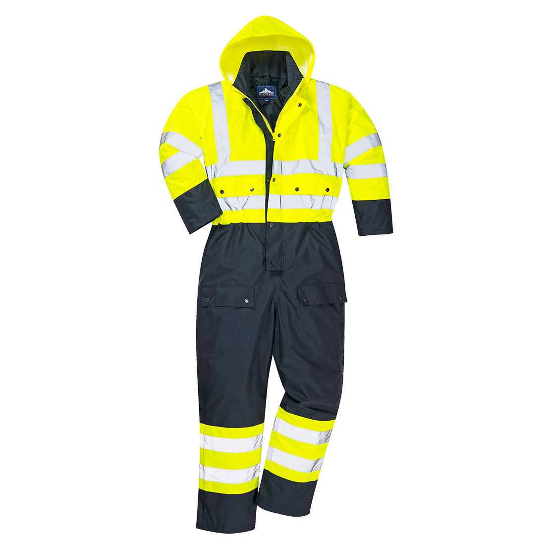 Portwest S485 Kontrast Warnschutz Winter Overall – gelb/marine