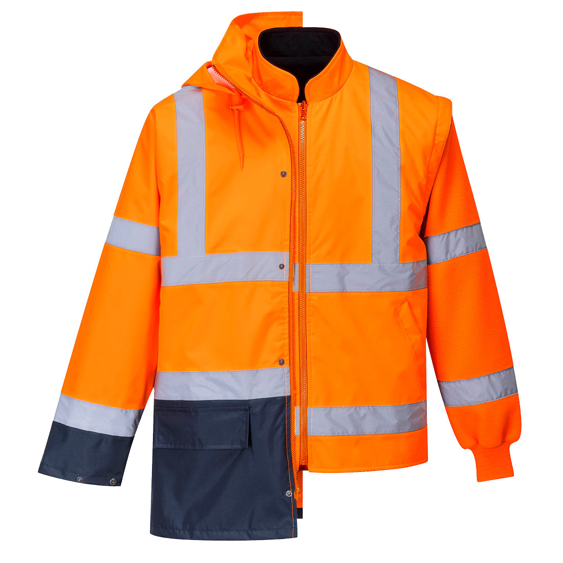 Portwest S766 Warnschutz Winterjacke 5in1 – orange/marine