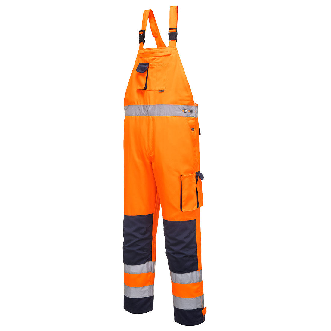 Portwest Dijon Warnschutz Latzhose – orange/marine