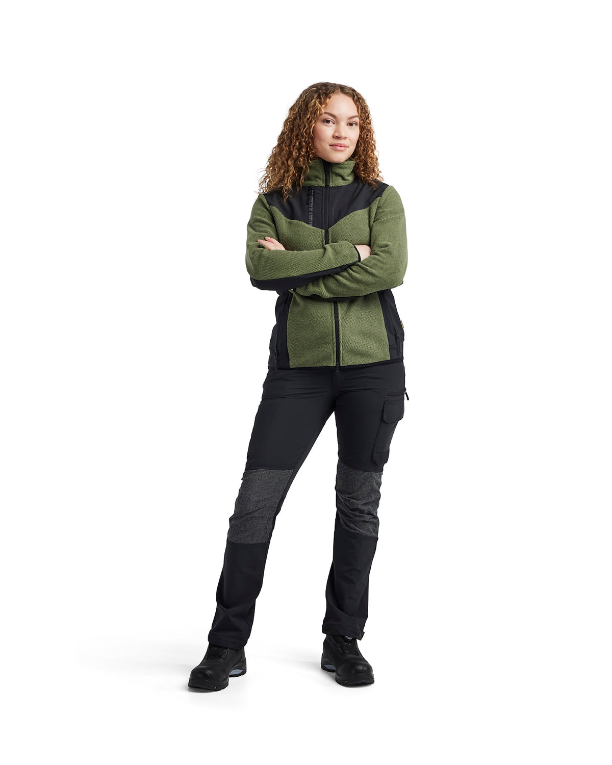 Blåkläder Damen 5943 Strickjacke – herbstgrün/schwarz