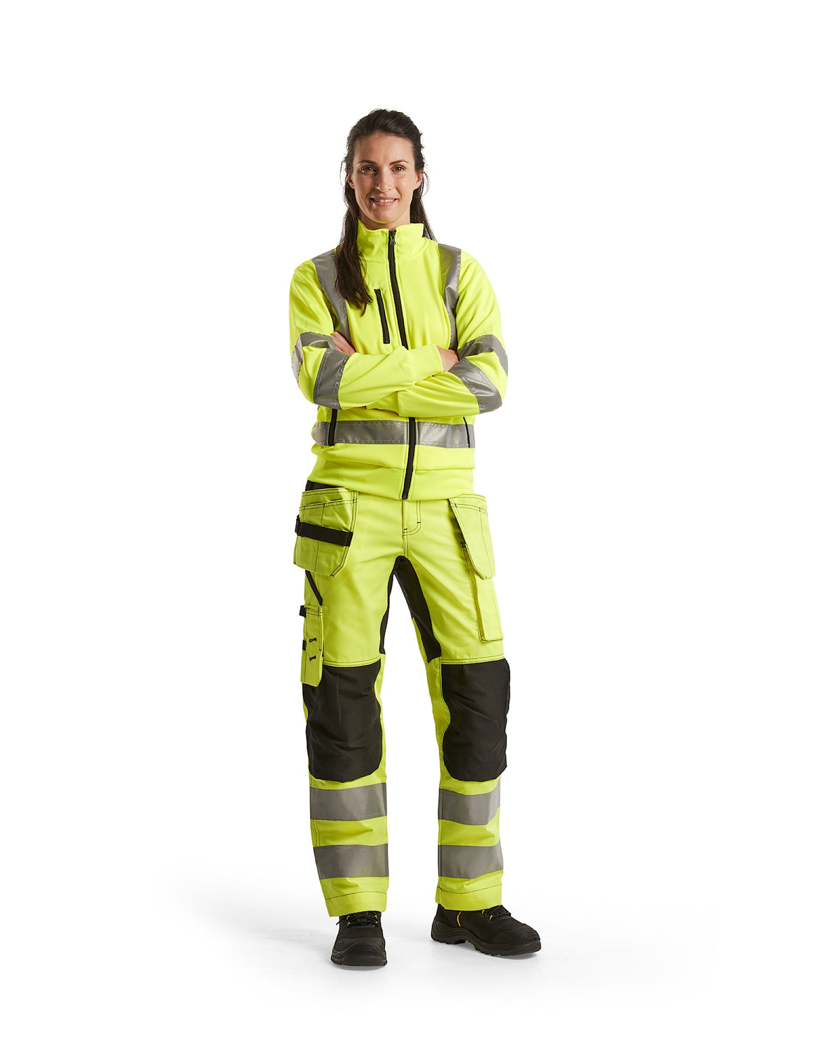 Blåkläder Damen 7163 Warnschutz Handwerkerhose – gelb/schwarz