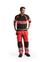 Blåkläder 3338 Warnschutz Polo-Shirt – schwarz/rot