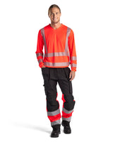 Blåkläder 1558 Warnschutz Stretch Handwerkerhose – schwarz/rot