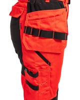 Blåkläder Damen 7163 Warnschutz Handwerkerhose – rot/schwarz