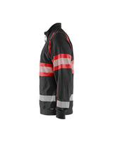 Blåkläder 3551 Warnschutz Sweatjacke Kl. 1 – schwarz/rot