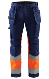 Blåkläder 1558 Warnschutz Stretch Handwerkerhose – marine/orange